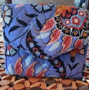 Vera Bradley Tri-Fold Wallet Mural  Garden Purple